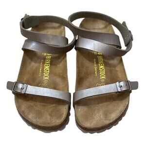 Birkenstock Daloa Birko-Flor Sandal Womens Size 5 Metallic New